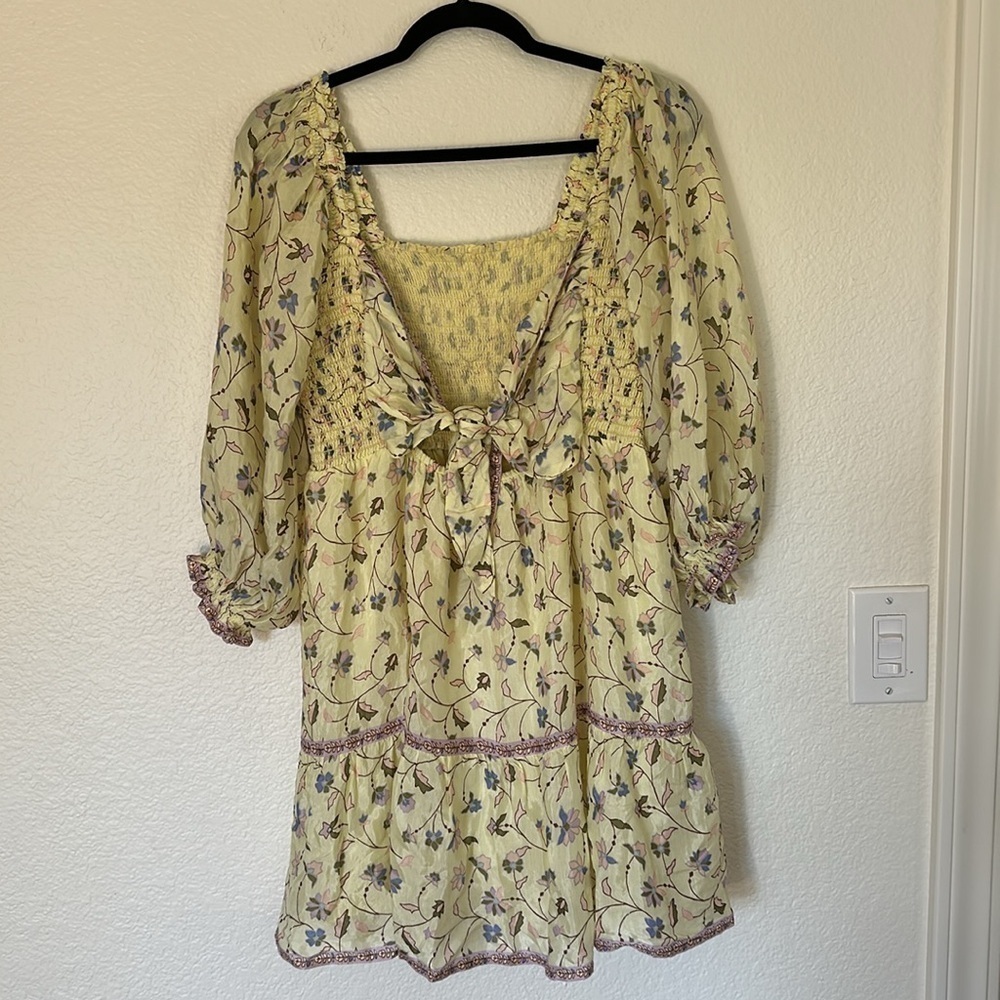 Anthropologie Omika Elisdunm square neck, mini dress, back tie, size medium - Picture 10 of 10